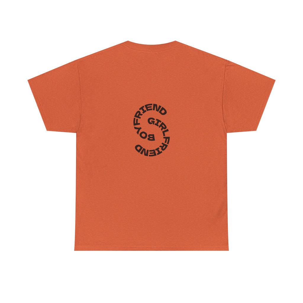 Girlfriend Boyfriend Circle Tee — Minimal Couple Graphic T-Shirt