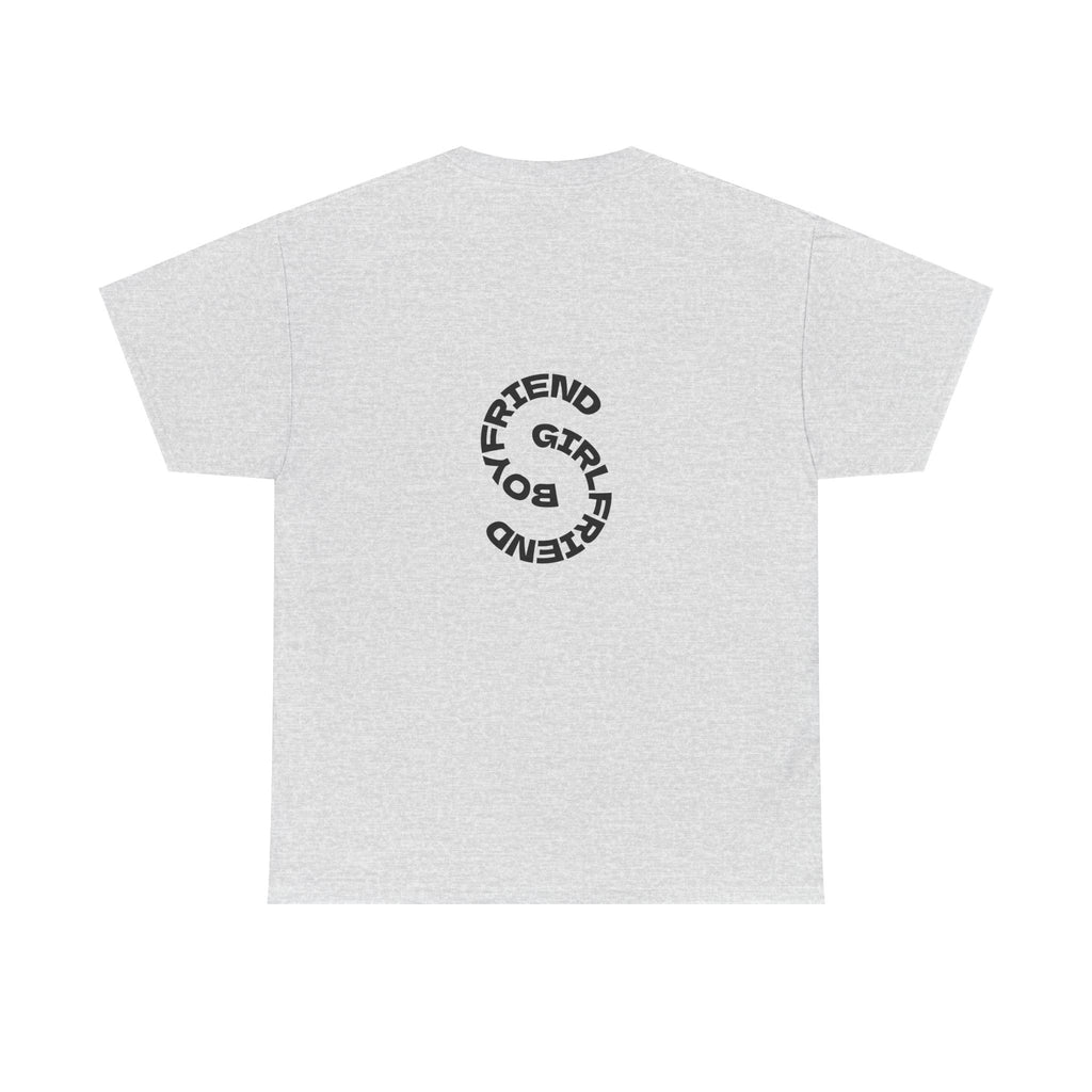 Girlfriend Boyfriend Circle Tee — Minimal Couple Graphic T-Shirt