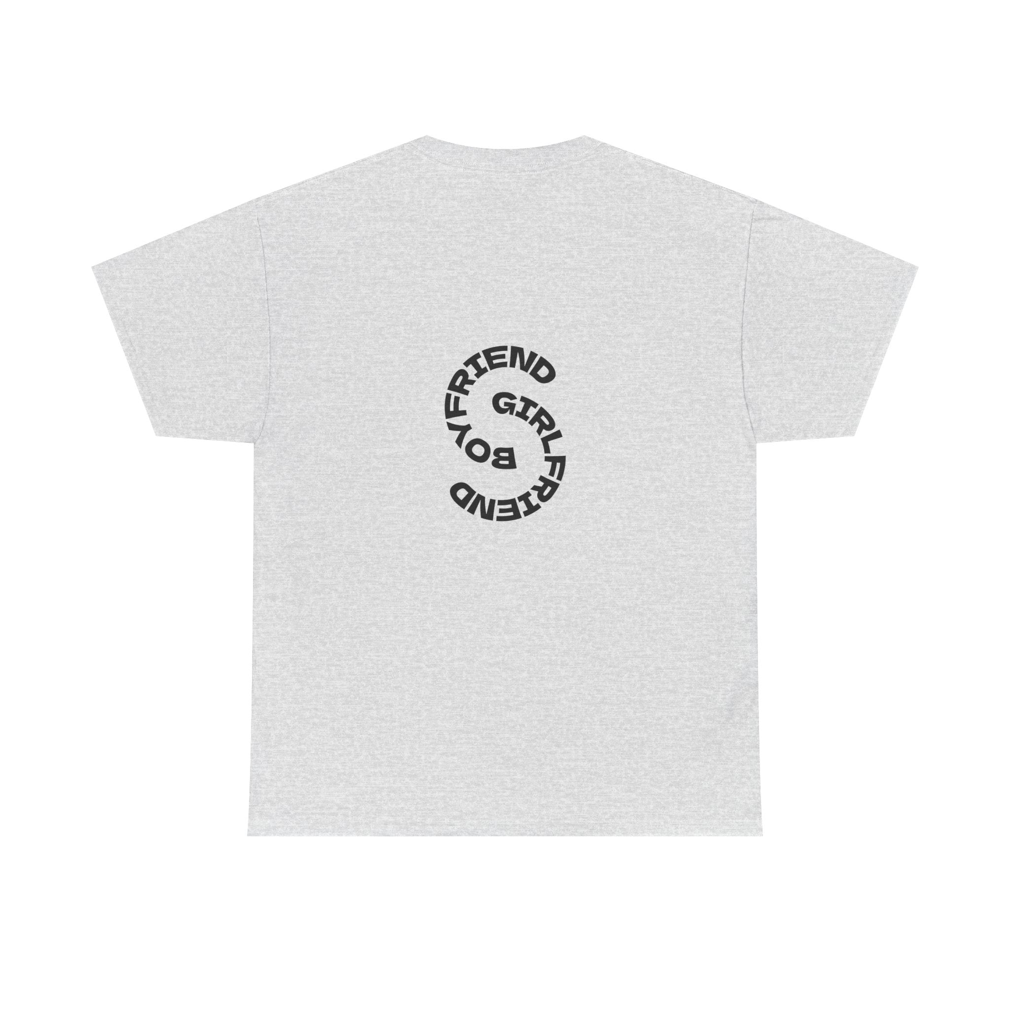 Girlfriend Boyfriend Circle Tee — Minimal Couple Graphic T-Shirt