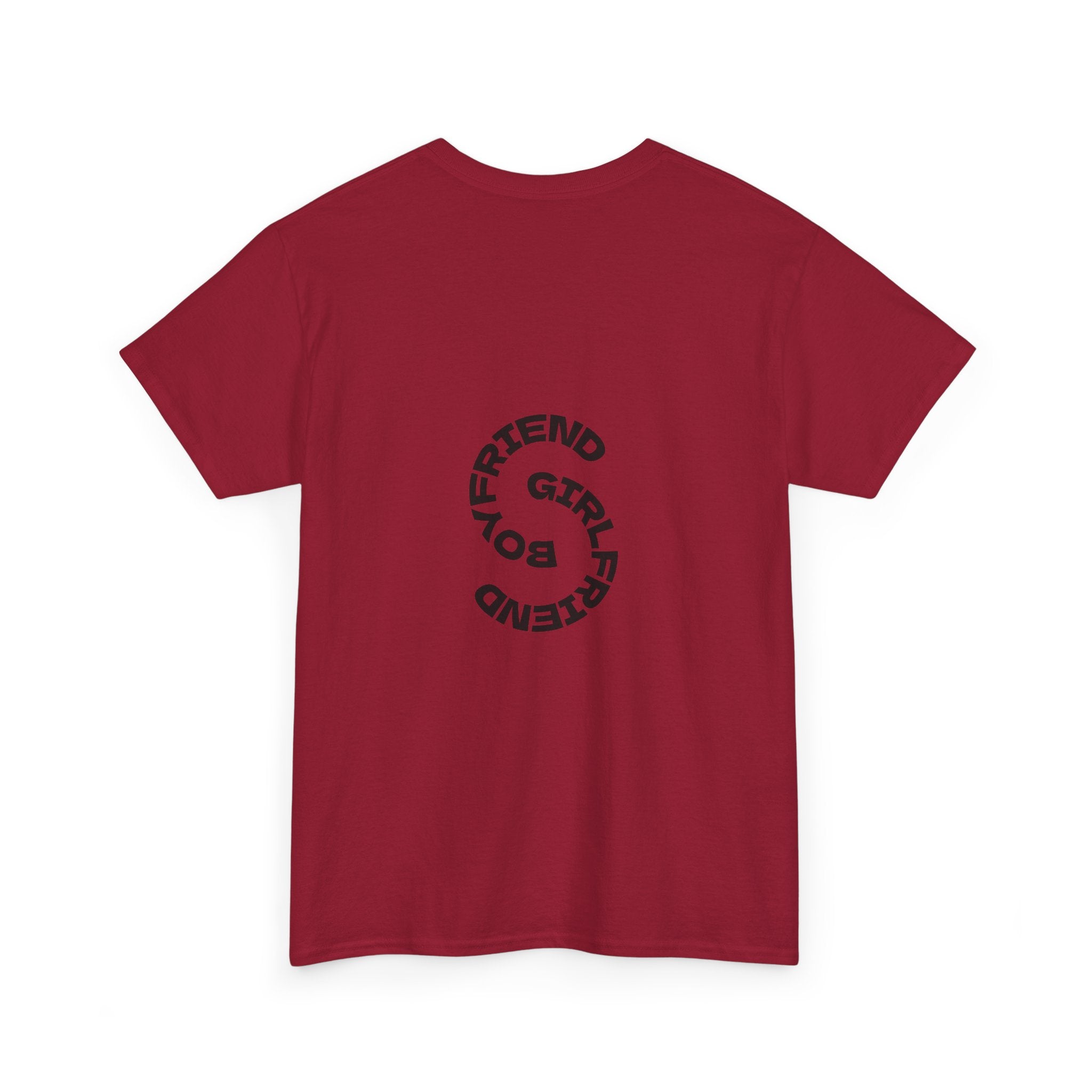 Girlfriend Boyfriend Circle Tee — Minimal Couple Graphic T-Shirt