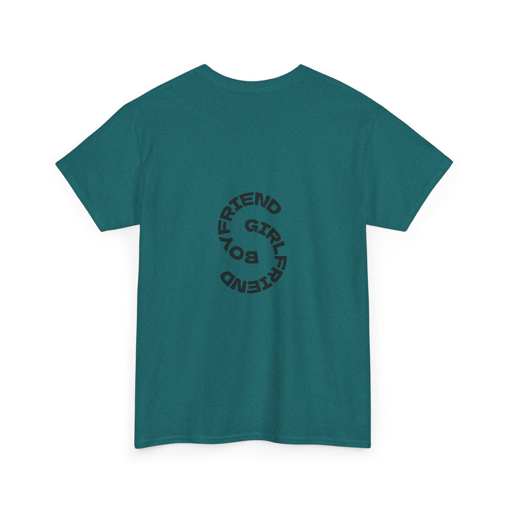 Girlfriend Boyfriend Circle Tee — Minimal Couple Graphic T-Shirt
