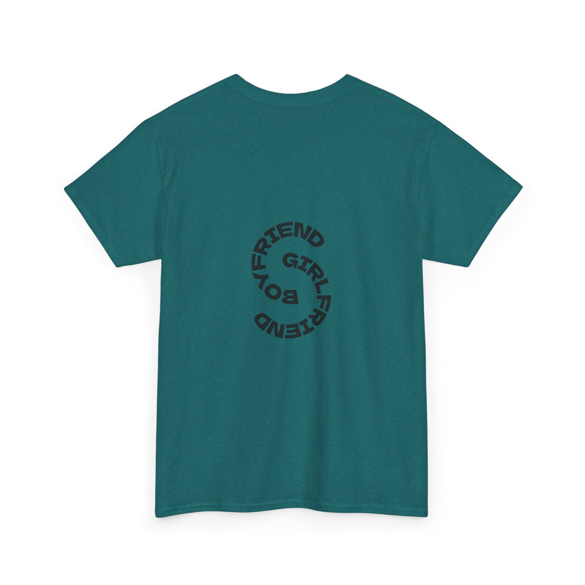 Girlfriend Boyfriend Circle Tee — Minimal Couple Graphic T-Shirt