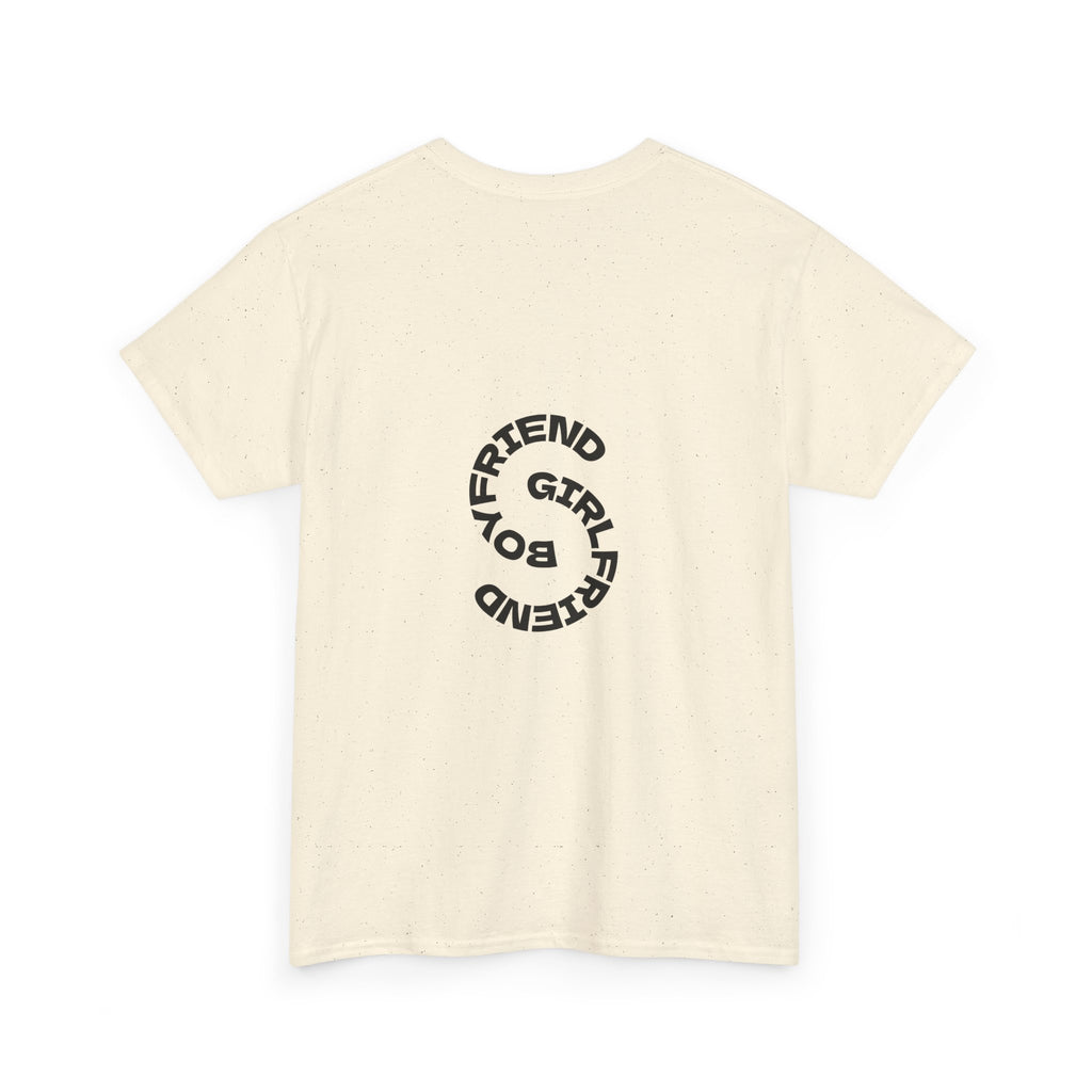 Girlfriend Boyfriend Circle Tee — Minimal Couple Graphic T-Shirt