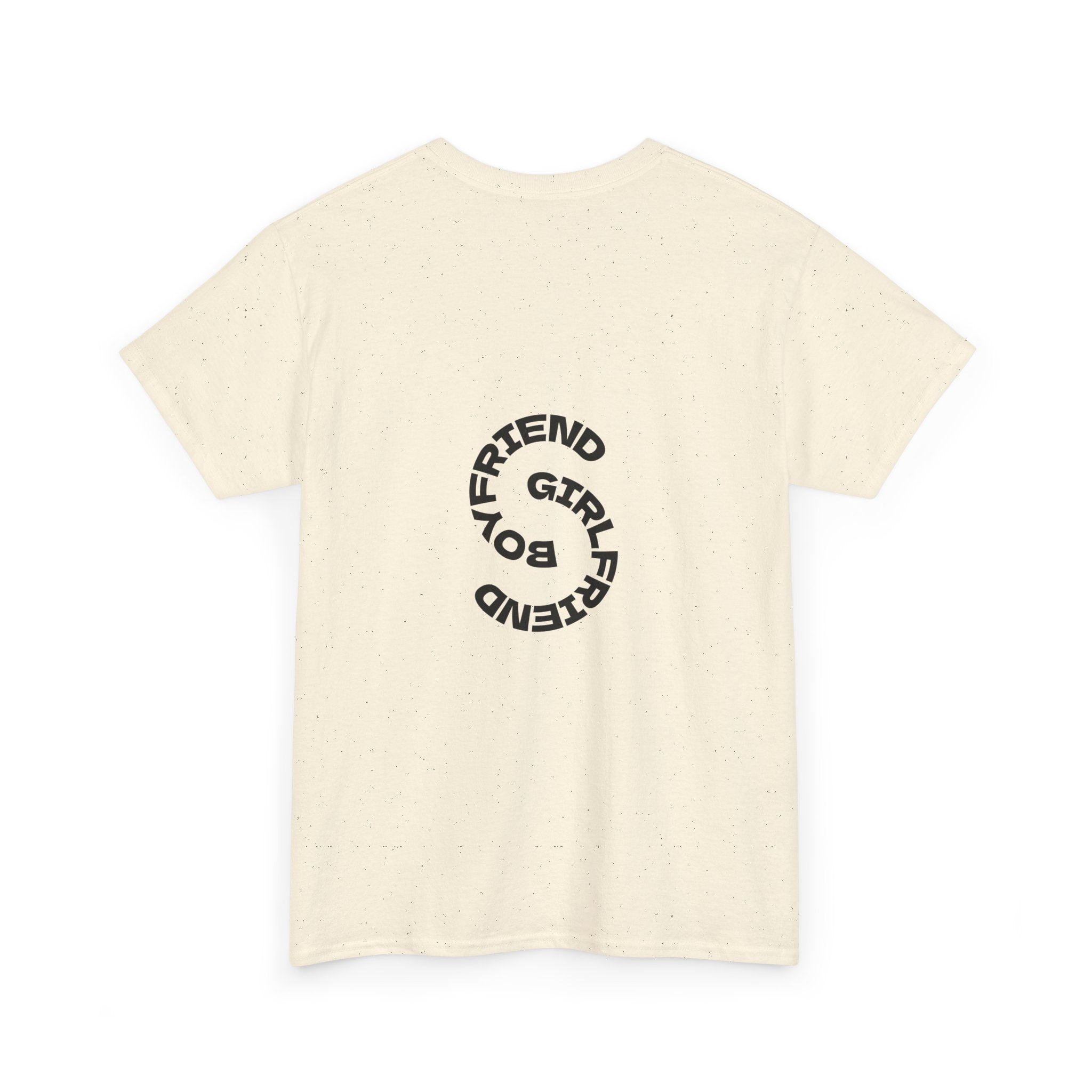 Girlfriend Boyfriend Circle Tee — Minimal Couple Graphic T-Shirt