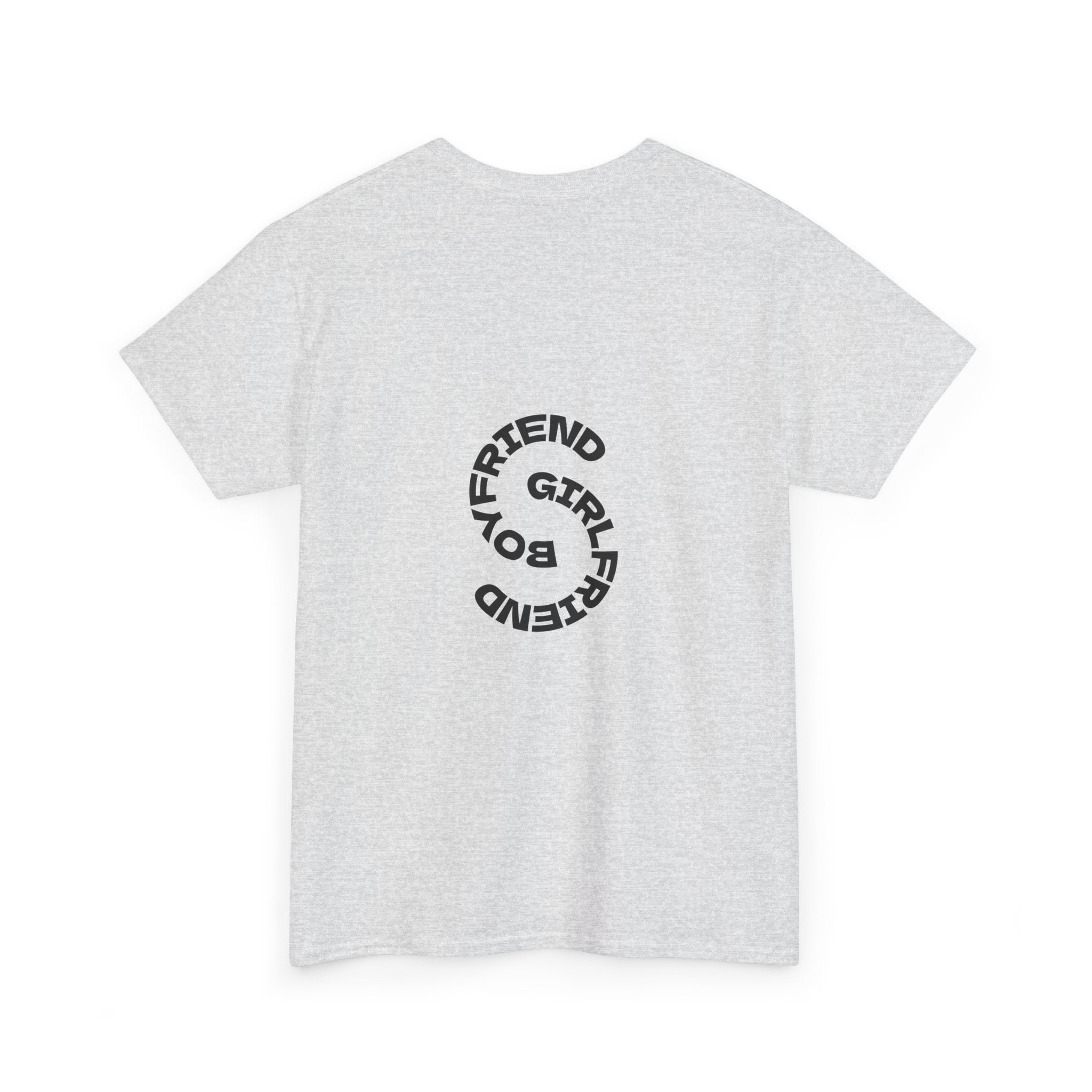 Girlfriend Boyfriend Circle Tee — Minimal Couple Graphic T-Shirt