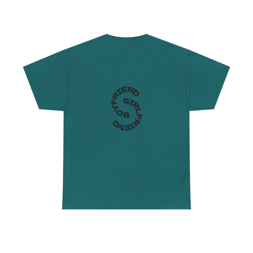 Girlfriend Boyfriend Circle Tee — Minimal Couple Graphic T-Shirt