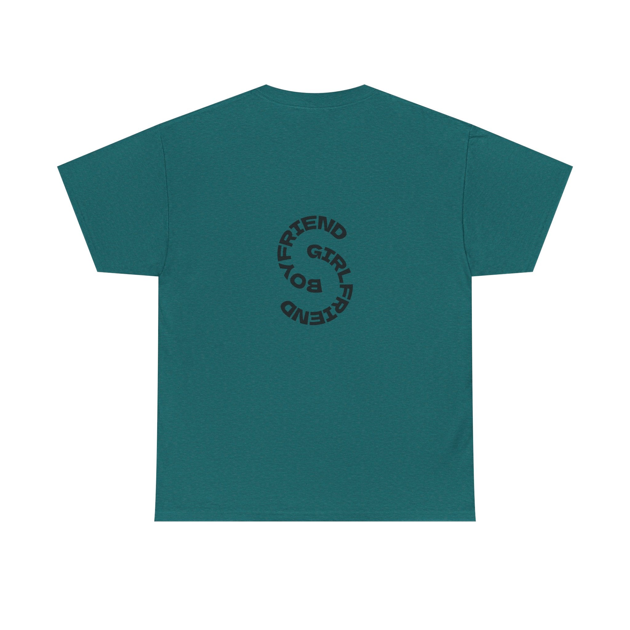 Girlfriend Boyfriend Circle Tee — Minimal Couple Graphic T-Shirt