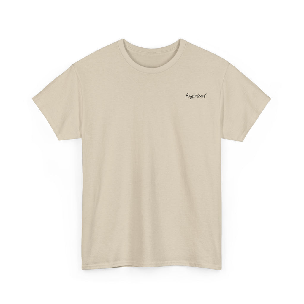 Girlfriend Boyfriend Circle Tee — Minimal Couple Graphic T-Shirt