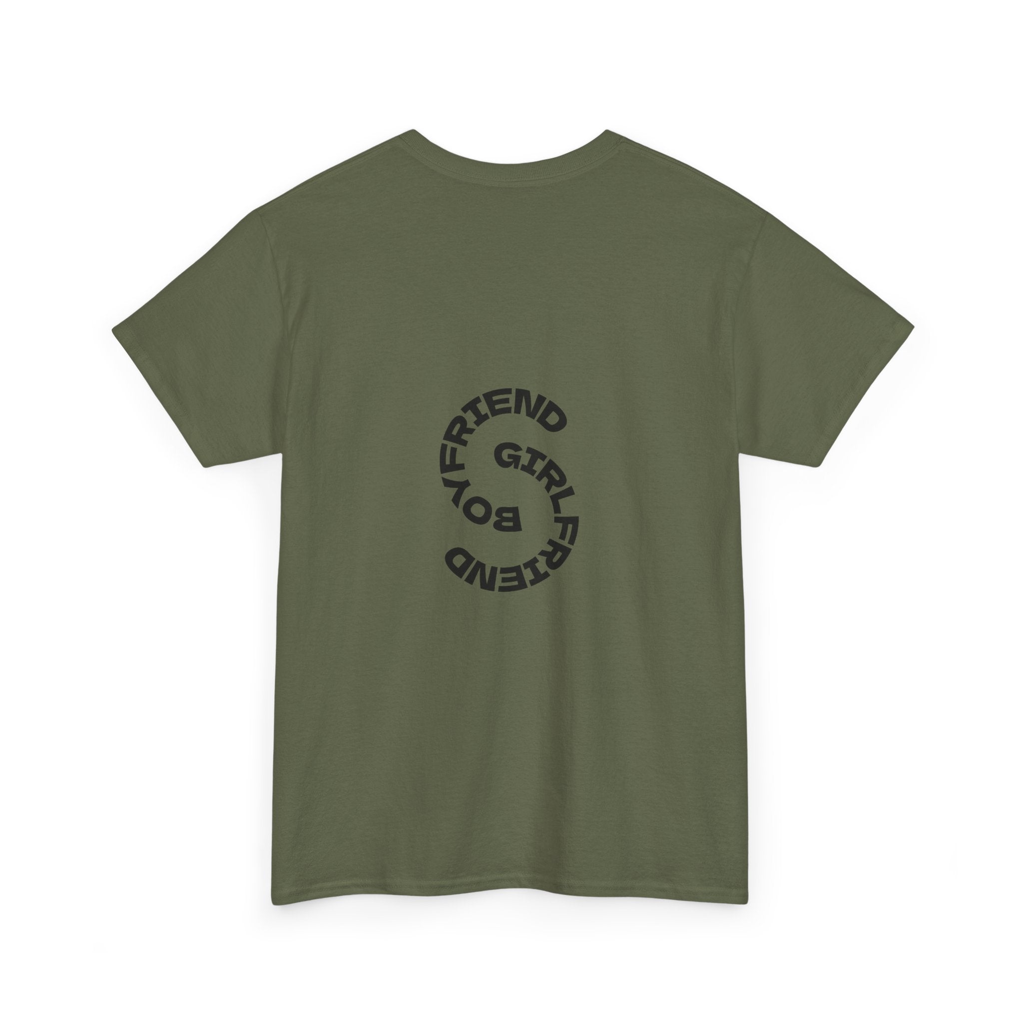 Girlfriend Boyfriend Circle Tee — Minimal Couple Graphic T-Shirt