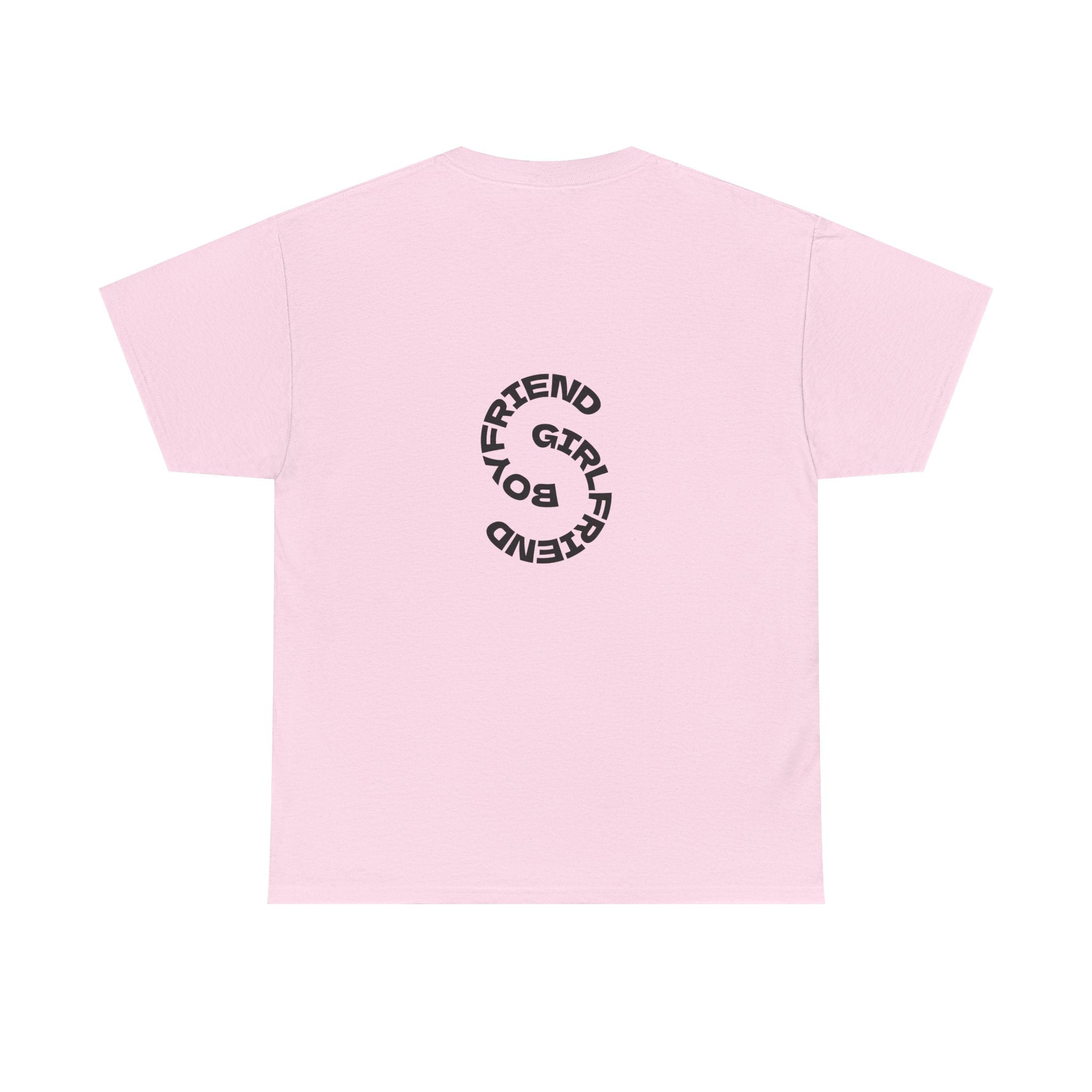 Girlfriend Boyfriend Circle Tee — Minimal Couple Graphic T-Shirt