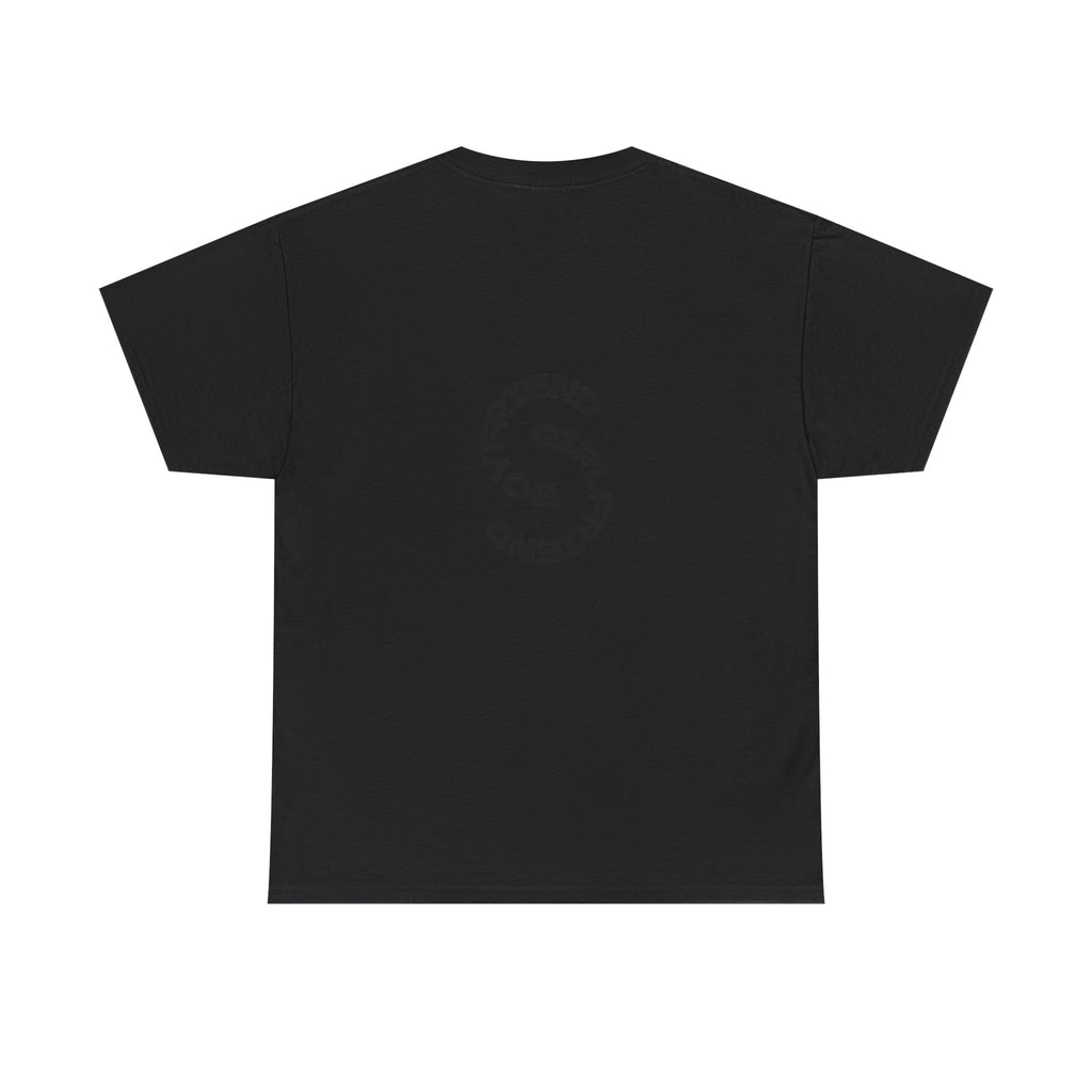 Girlfriend Boyfriend Circle Tee — Minimal Couple Graphic T-Shirt