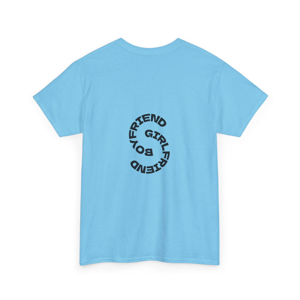 Girlfriend Boyfriend Circle Tee — Minimal Couple Graphic T-Shirt