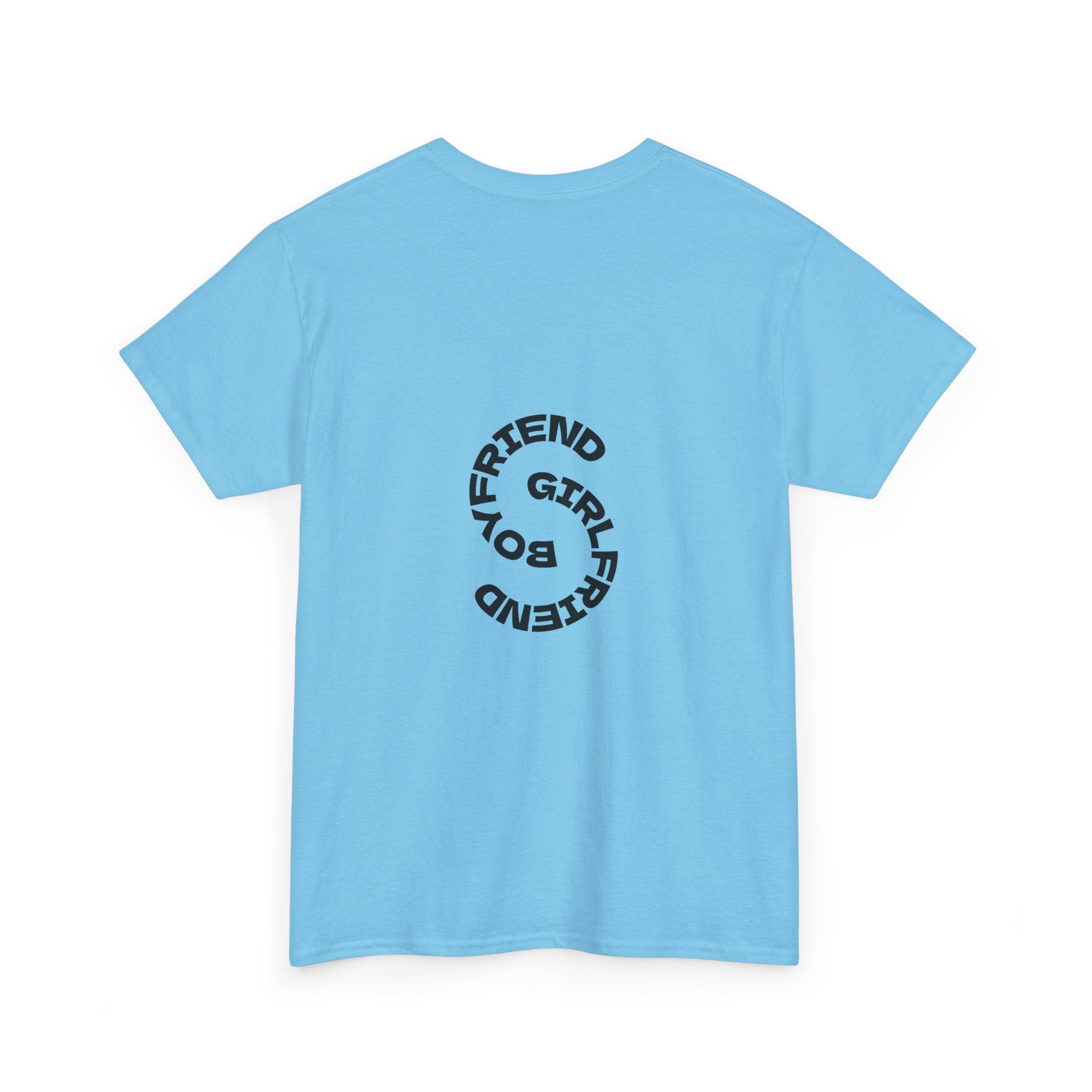 Girlfriend Boyfriend Circle Tee — Minimal Couple Graphic T-Shirt