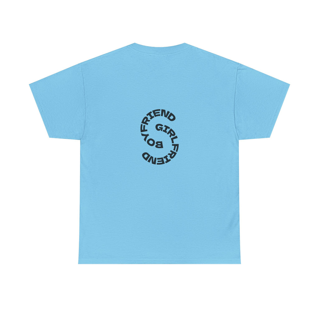 Girlfriend Boyfriend Circle Tee — Minimal Couple Graphic T-Shirt