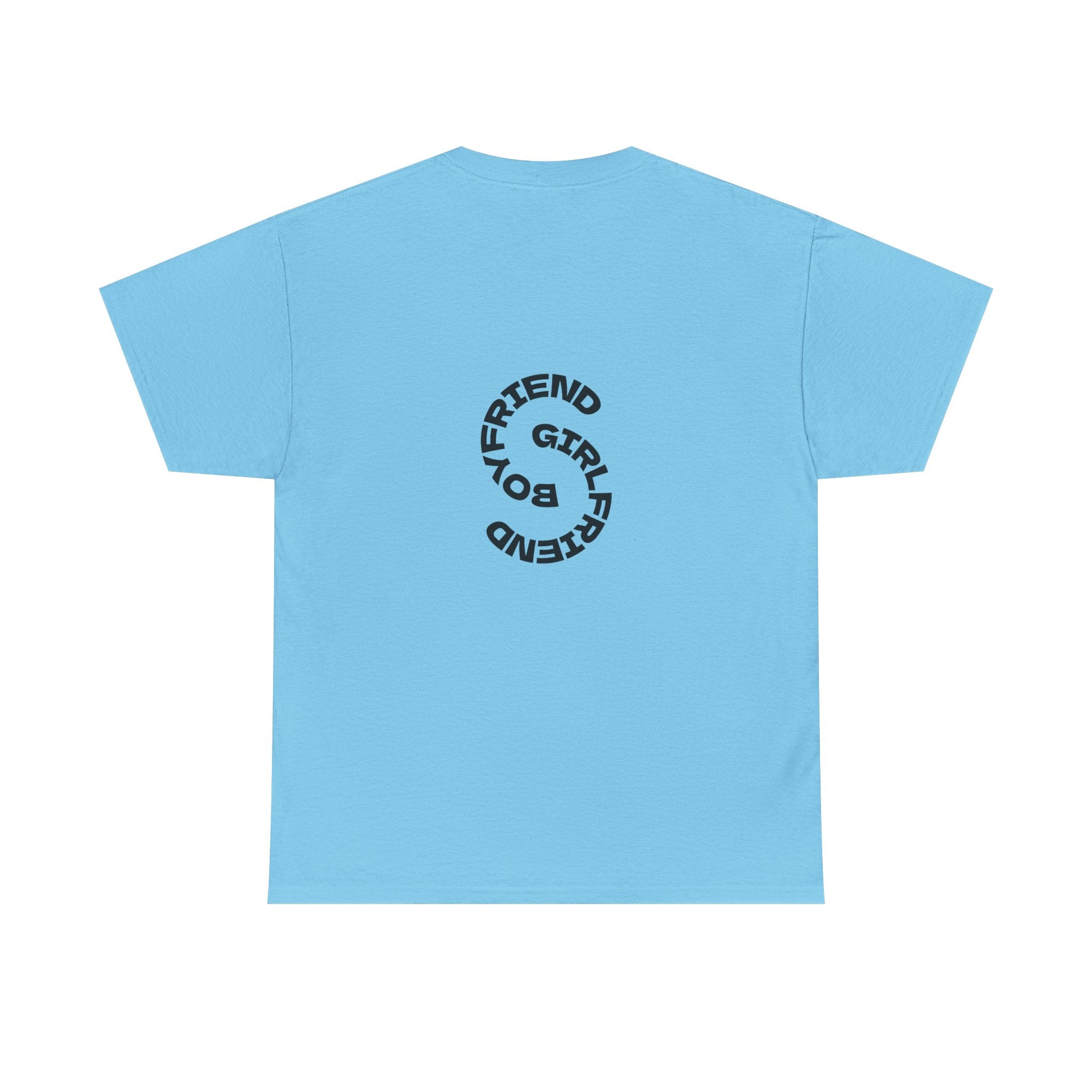 Girlfriend Boyfriend Circle Tee — Minimal Couple Graphic T-Shirt