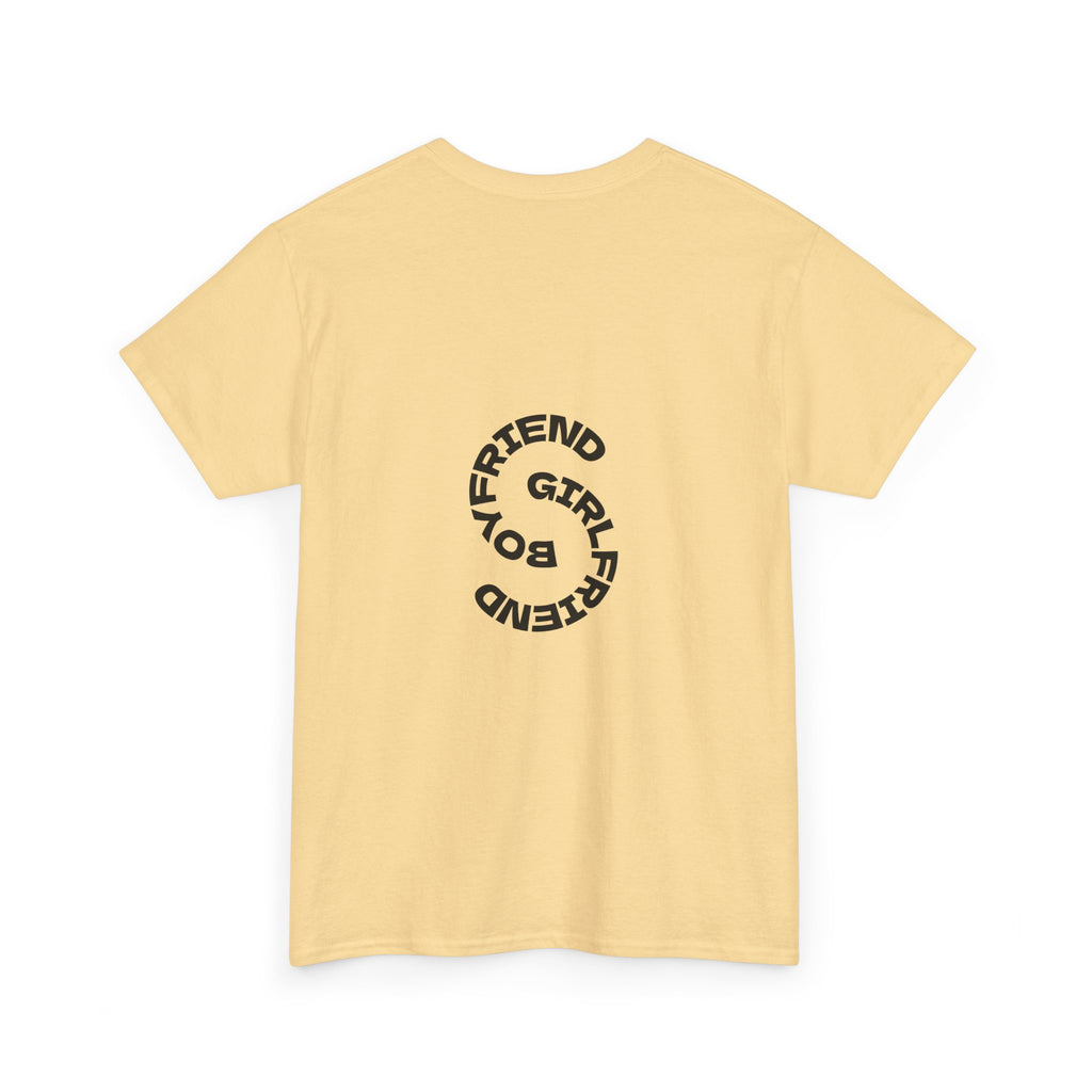 Girlfriend Boyfriend Circle Tee — Minimal Couple Graphic T-Shirt
