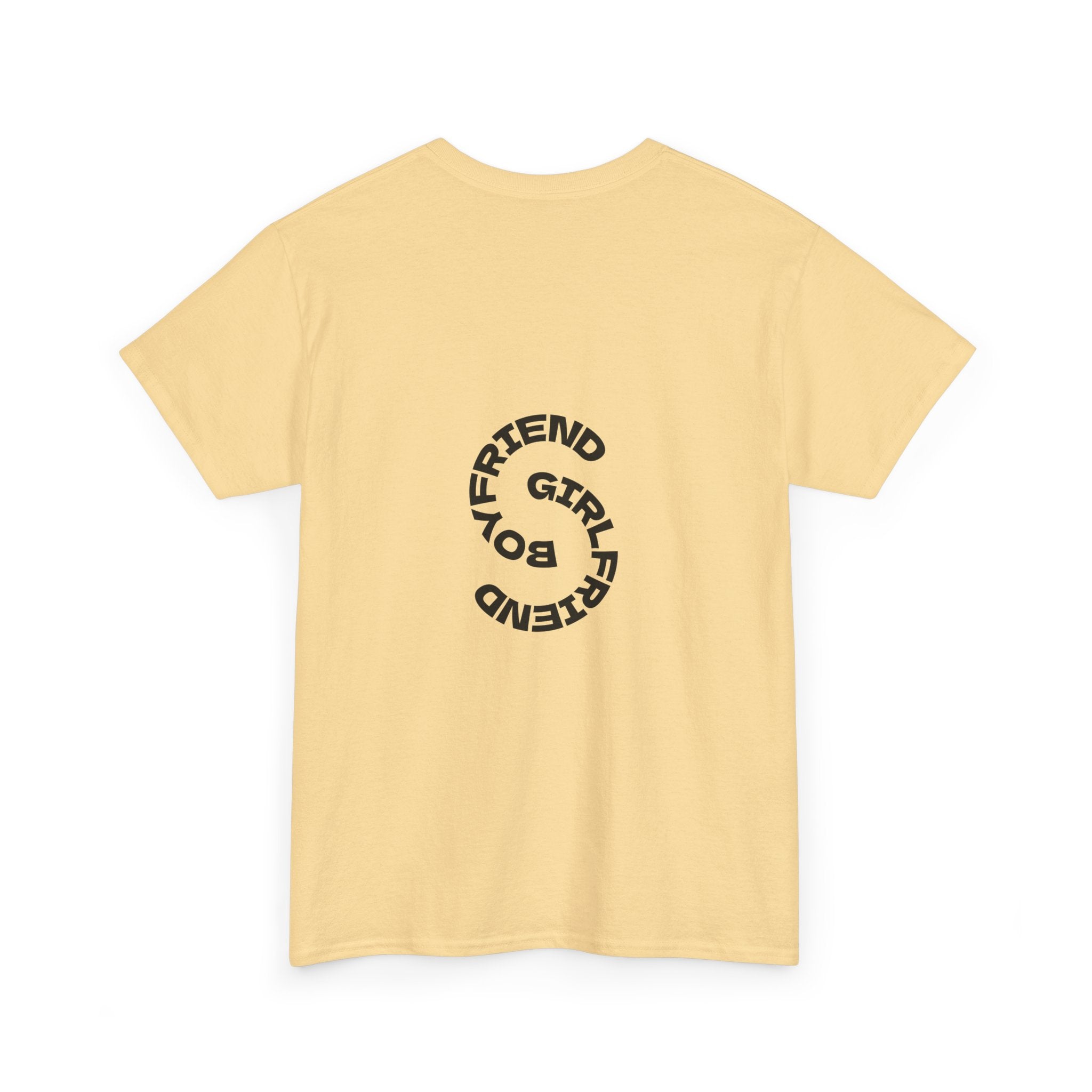 Girlfriend Boyfriend Circle Tee — Minimal Couple Graphic T-Shirt