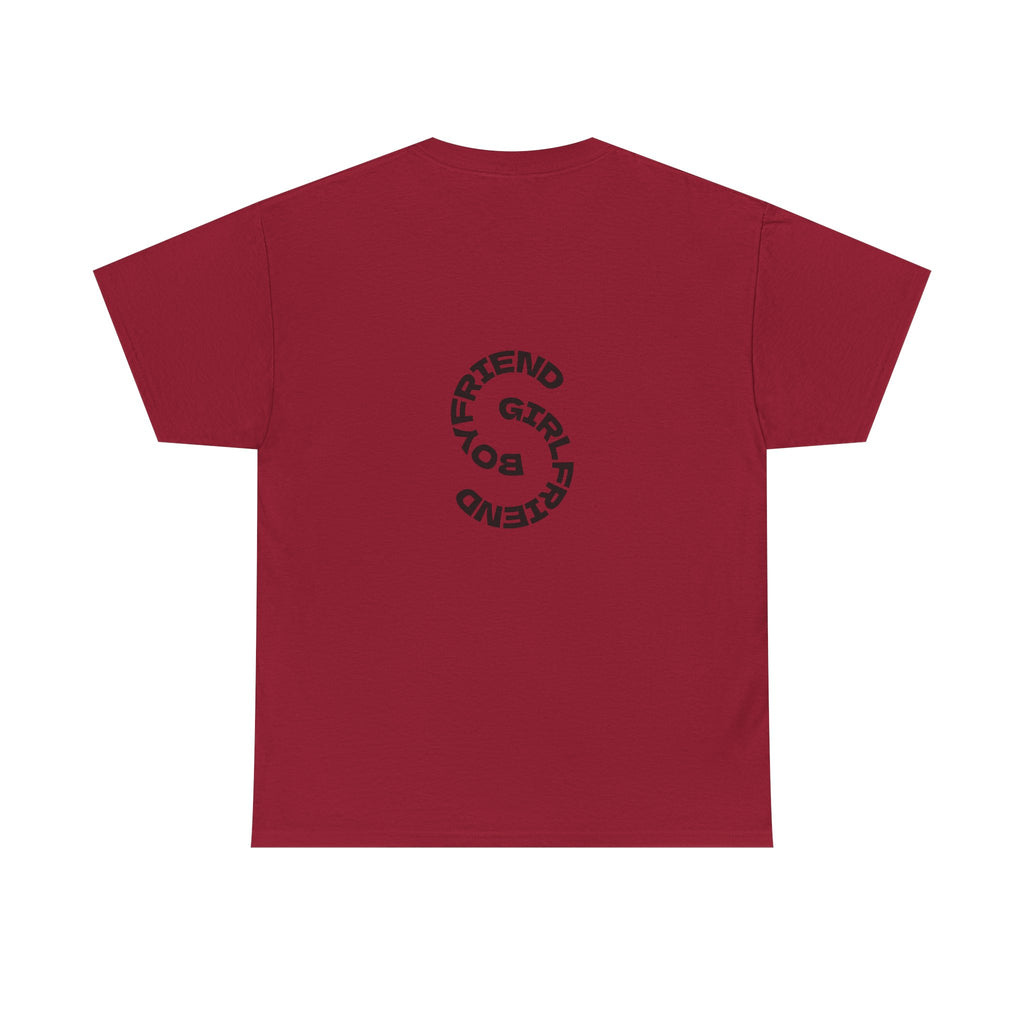 Girlfriend Boyfriend Circle Tee — Minimal Couple Graphic T-Shirt