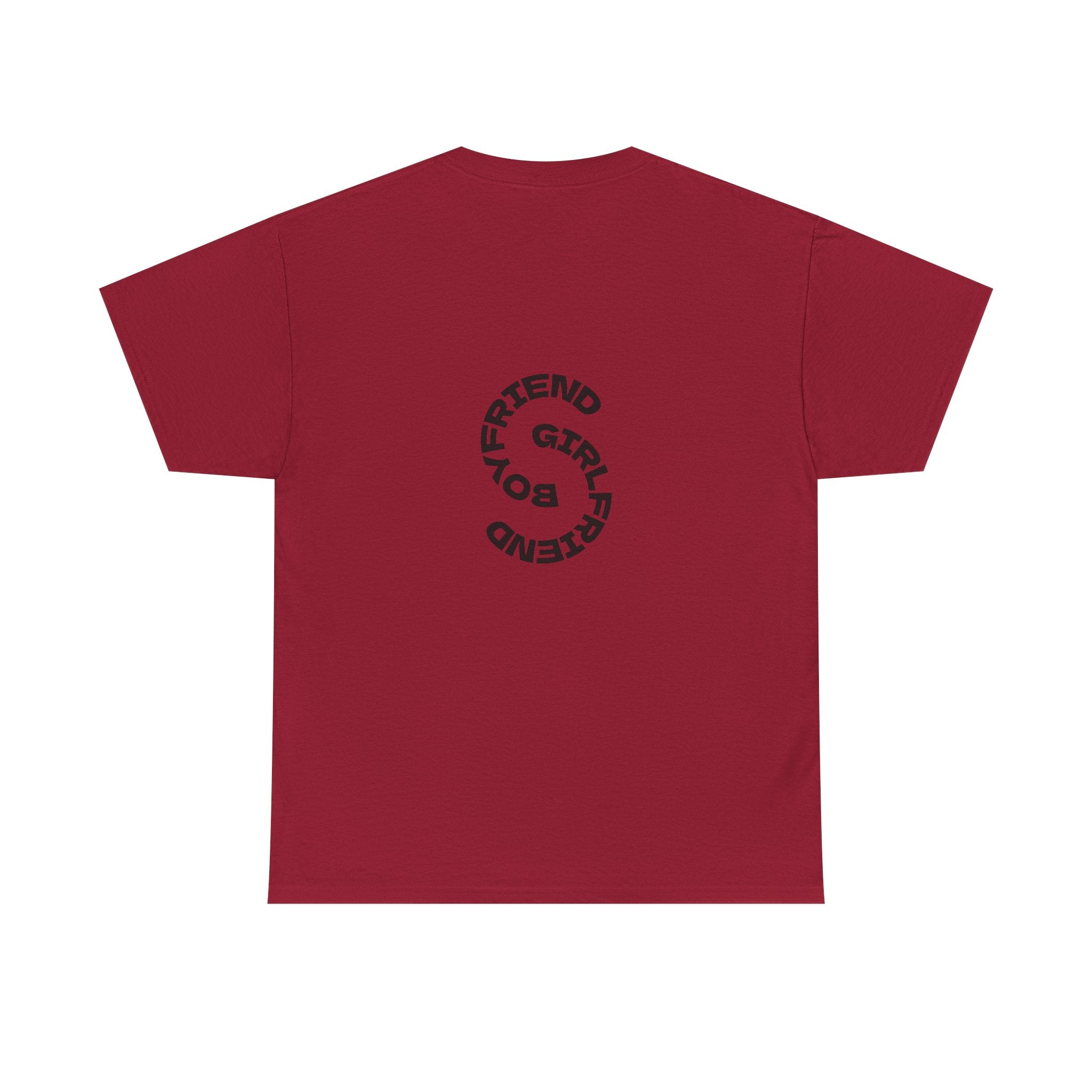 Girlfriend Boyfriend Circle Tee — Minimal Couple Graphic T-Shirt