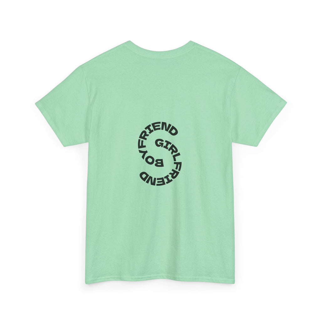 Girlfriend Boyfriend Circle Tee — Minimal Couple Graphic T-Shirt