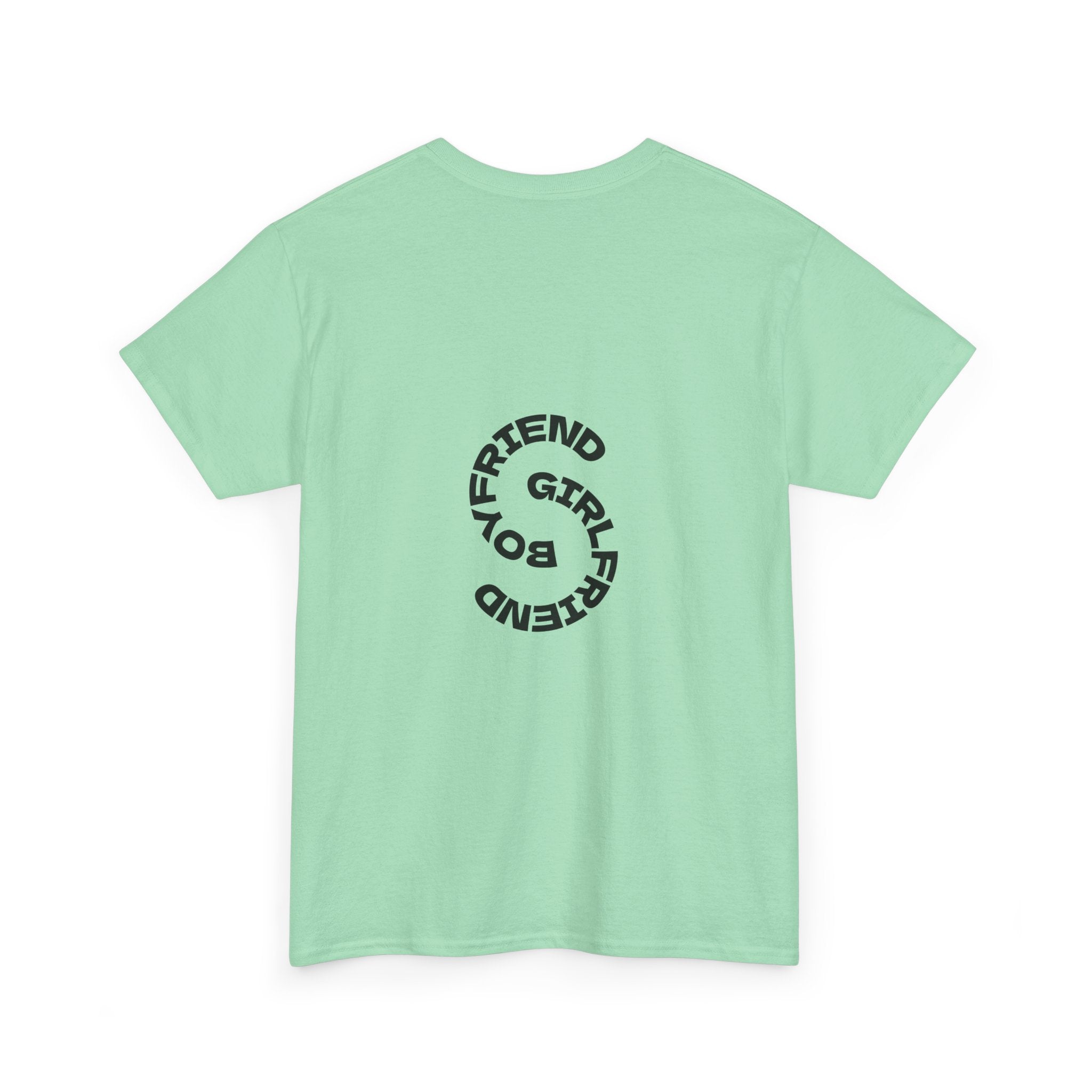 Girlfriend Boyfriend Circle Tee — Minimal Couple Graphic T-Shirt