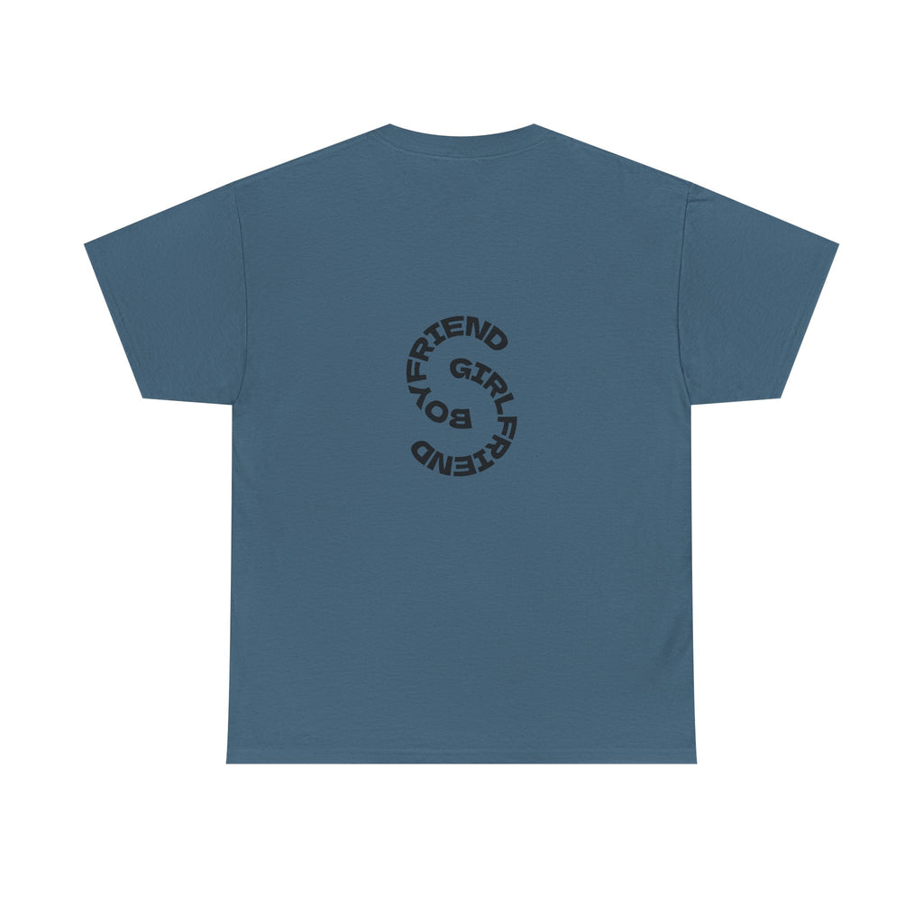 Girlfriend Boyfriend Circle Tee — Minimal Couple Graphic T-Shirt