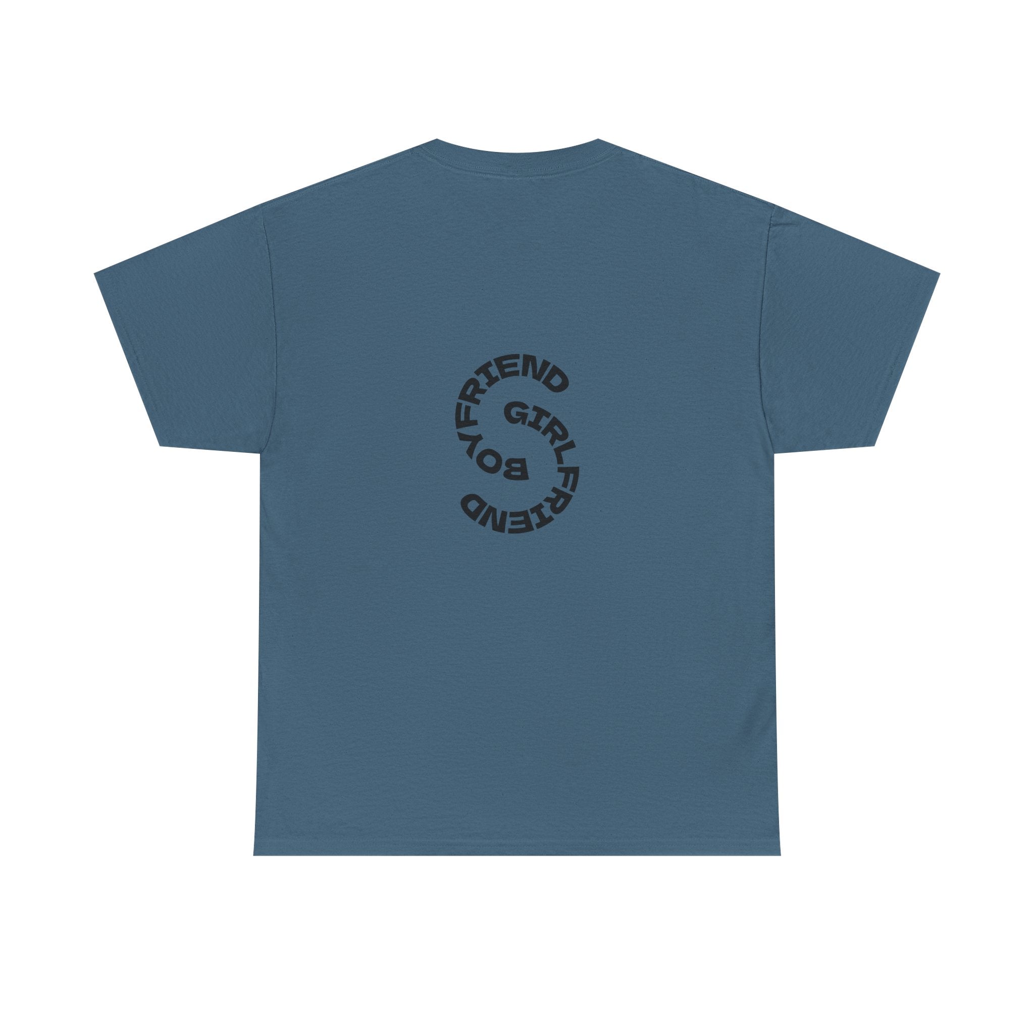 Girlfriend Boyfriend Circle Tee — Minimal Couple Graphic T-Shirt