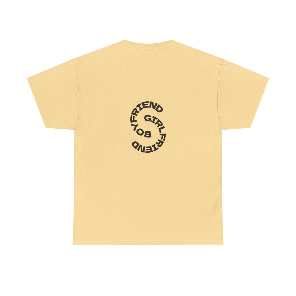 Girlfriend Boyfriend Circle Tee — Minimal Couple Graphic T-Shirt