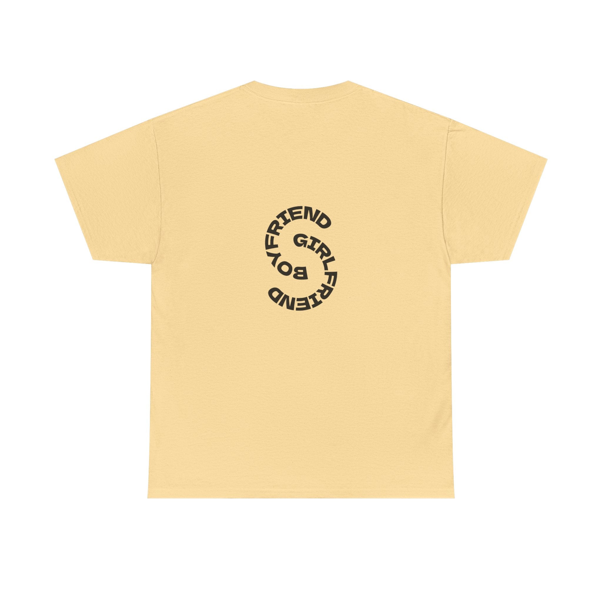Girlfriend Boyfriend Circle Tee — Minimal Couple Graphic T-Shirt