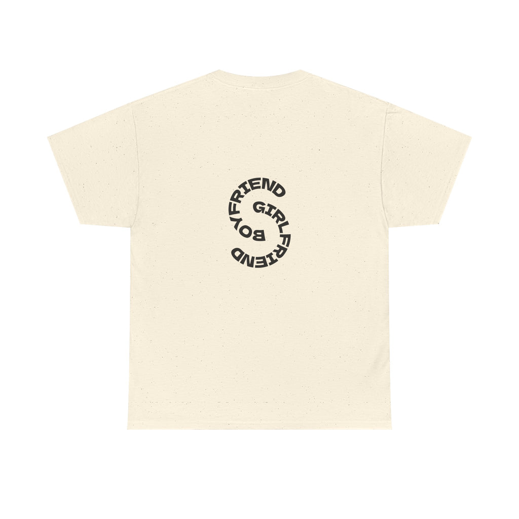 Girlfriend Boyfriend Circle Tee — Minimal Couple Graphic T-Shirt