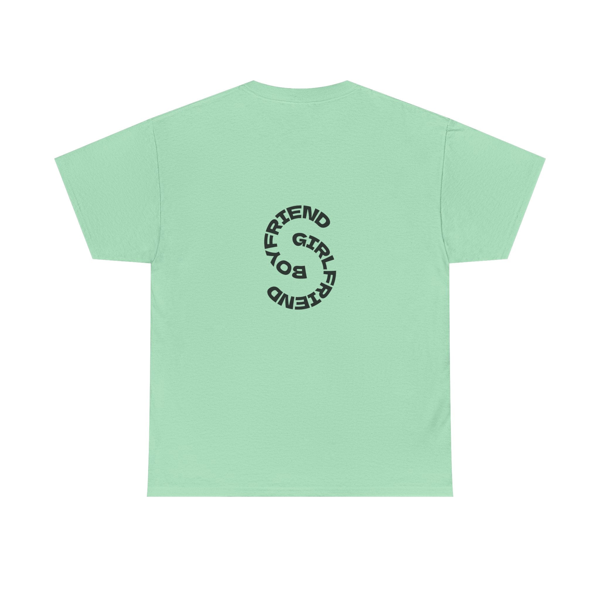 Girlfriend Boyfriend Circle Tee — Minimal Couple Graphic T-Shirt