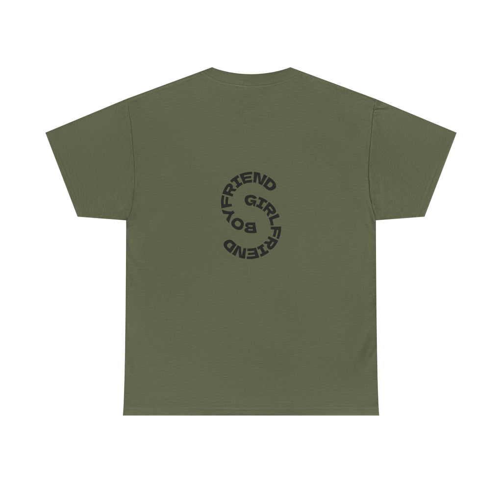 Girlfriend Boyfriend Circle Tee — Minimal Couple Graphic T-Shirt