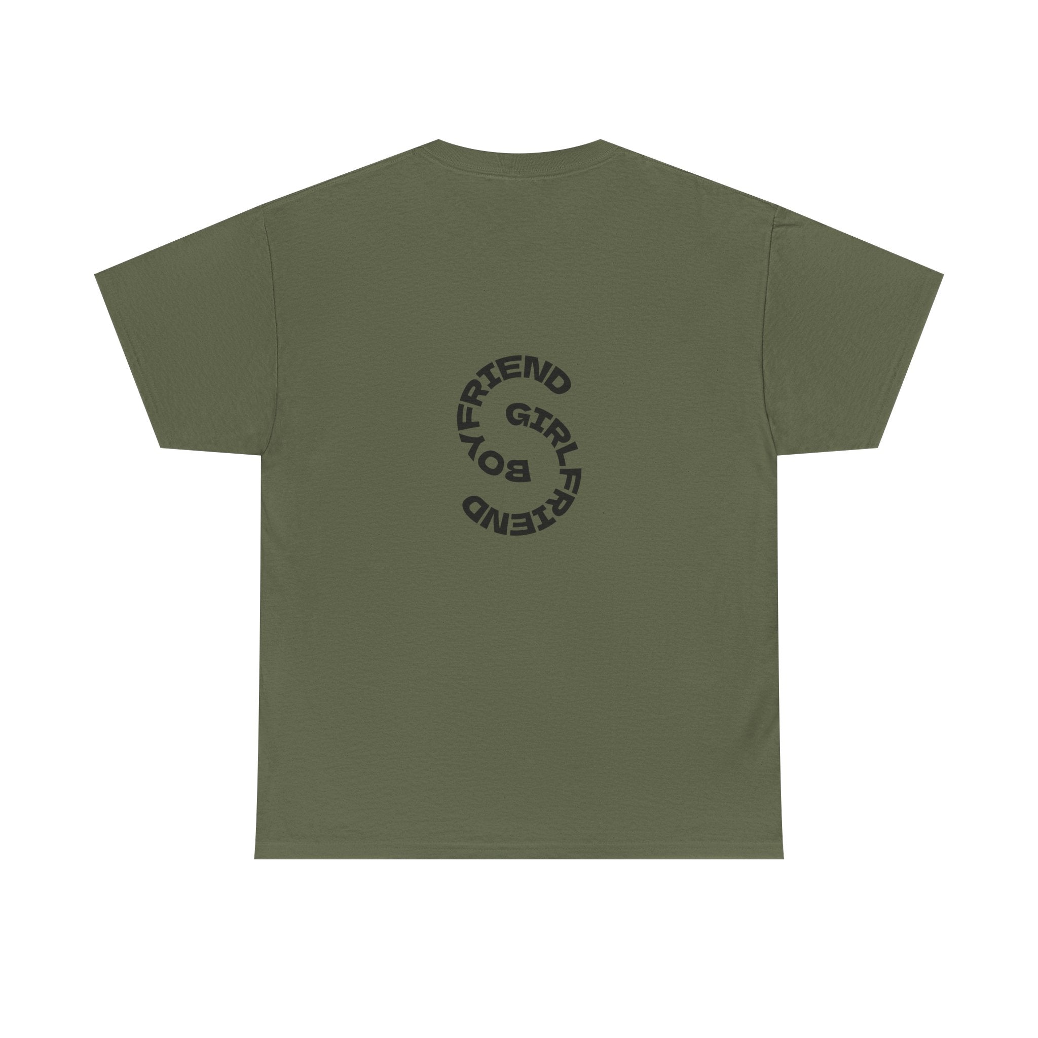Girlfriend Boyfriend Circle Tee — Minimal Couple Graphic T-Shirt
