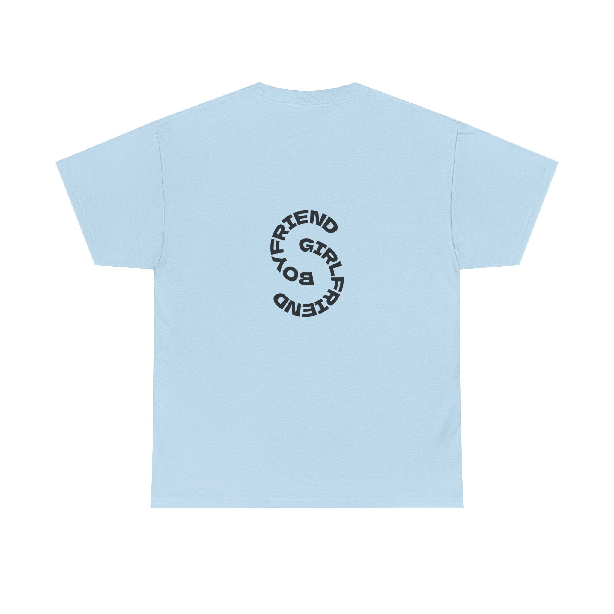 Girlfriend Boyfriend Circle Tee — Minimal Couple Graphic T-Shirt