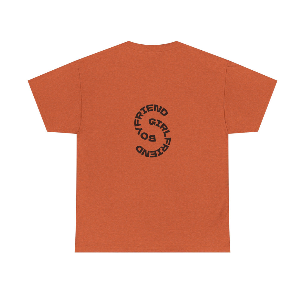 Girlfriend Boyfriend Circle Tee — Minimal Couple Graphic T-Shirt