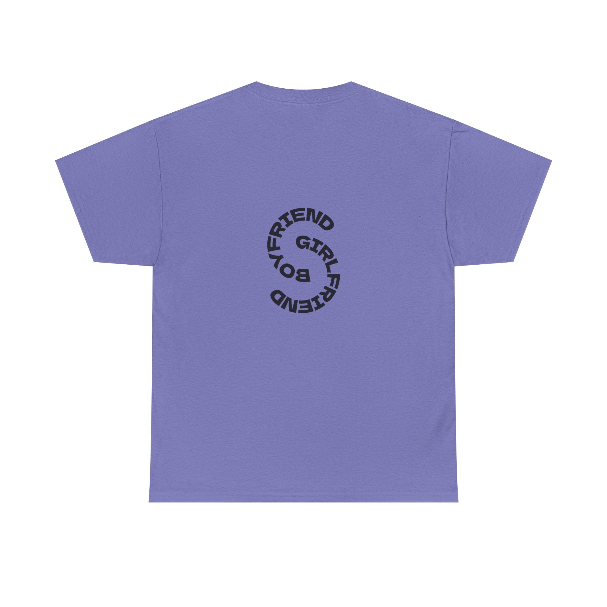Girlfriend Boyfriend Circle Tee — Minimal Couple Graphic T-Shirt