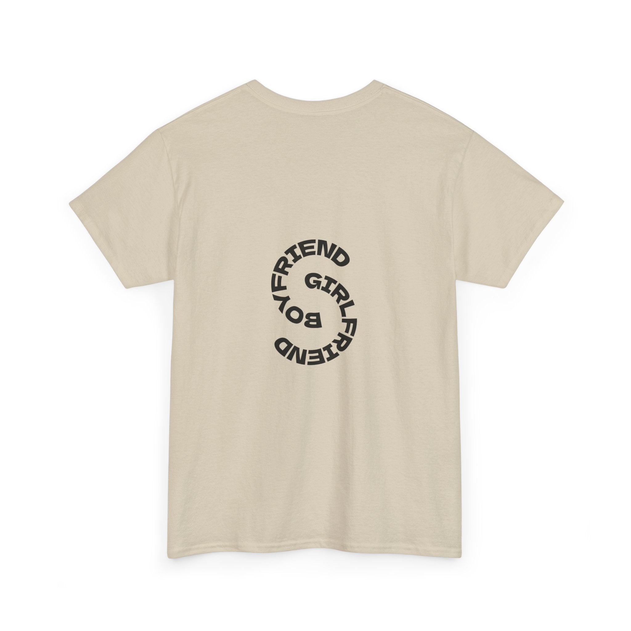 Girlfriend Boyfriend Circle Tee — Minimal Couple Graphic T-Shirt