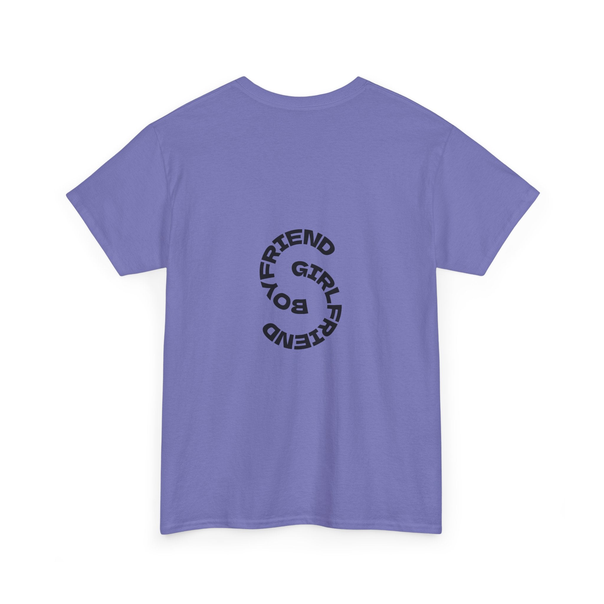 Girlfriend Boyfriend Circle Tee — Minimal Couple Graphic T-Shirt