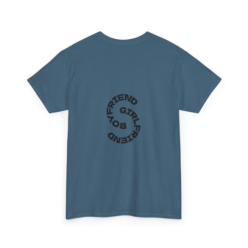 Girlfriend Boyfriend Circle Tee — Minimal Couple Graphic T-Shirt