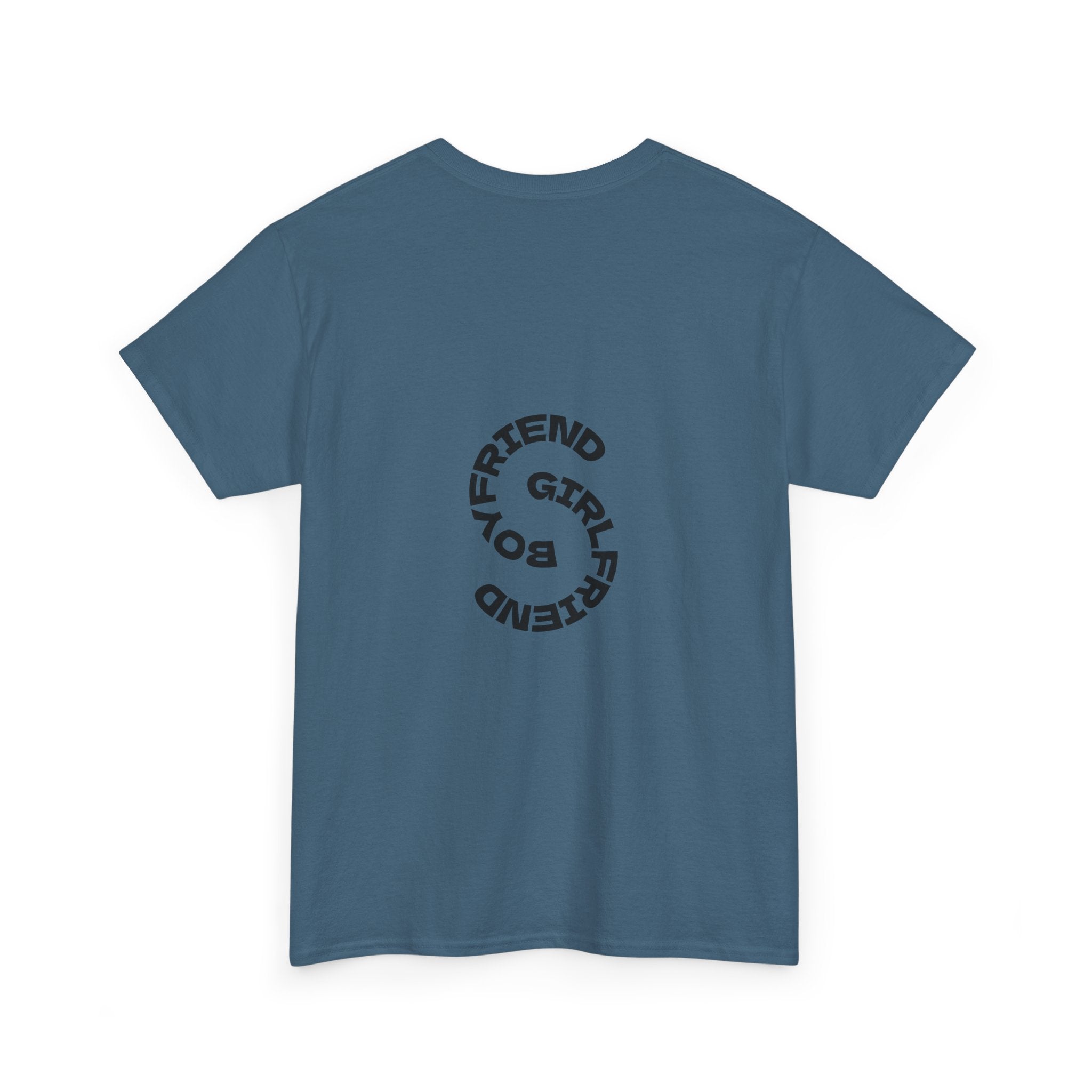 Girlfriend Boyfriend Circle Tee — Minimal Couple Graphic T-Shirt