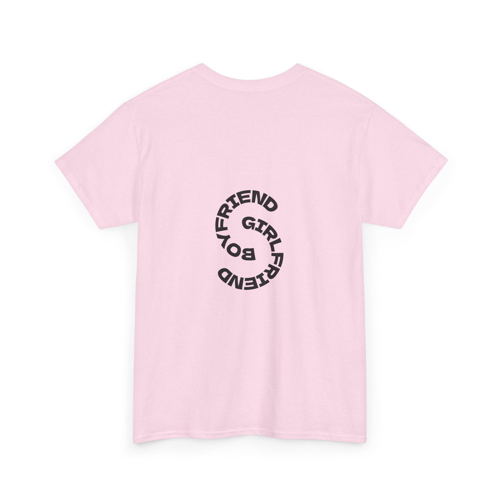 Girlfriend Boyfriend Circle Tee — Minimal Couple Graphic T-Shirt