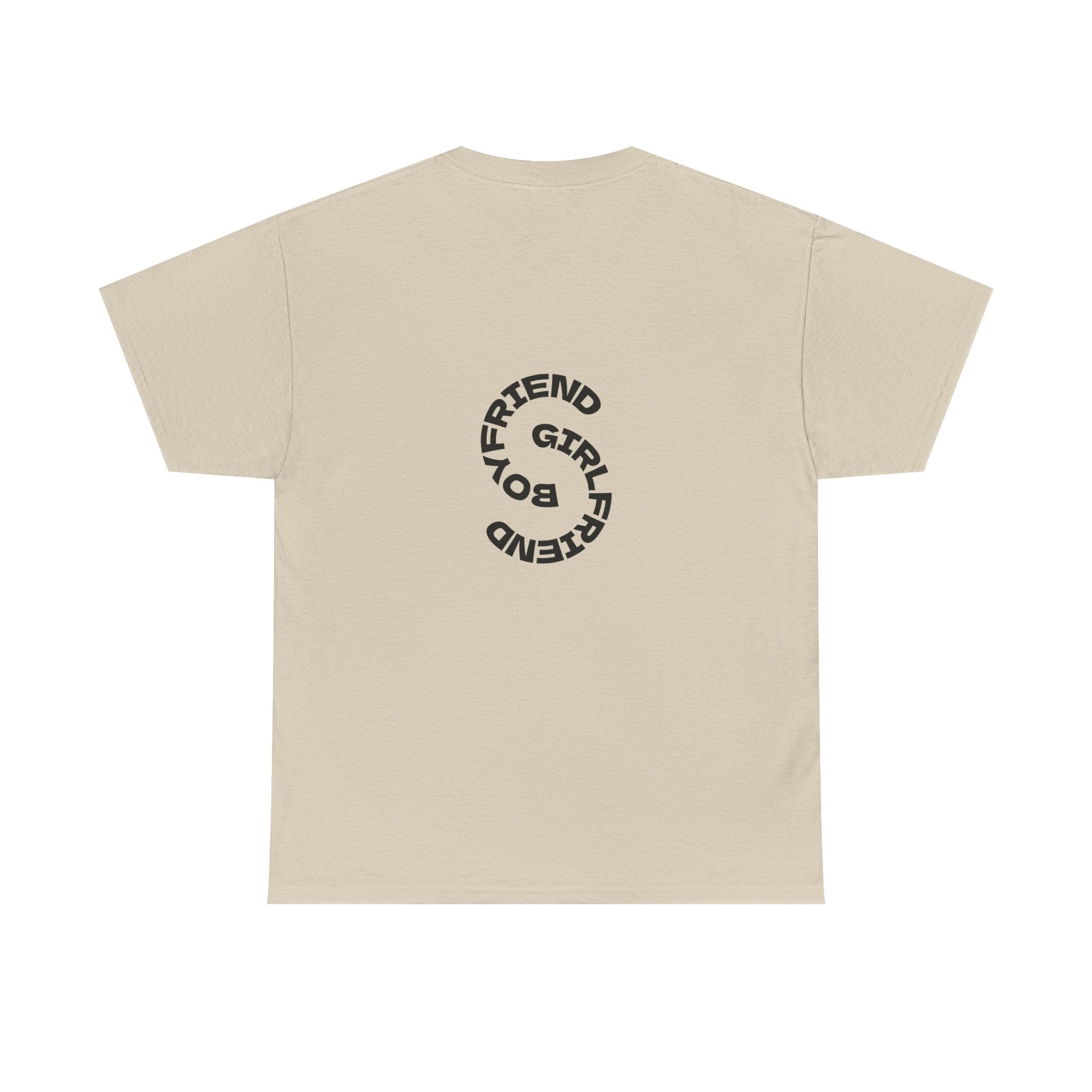 Girlfriend Boyfriend Circle Tee — Minimal Couple Graphic T-Shirt