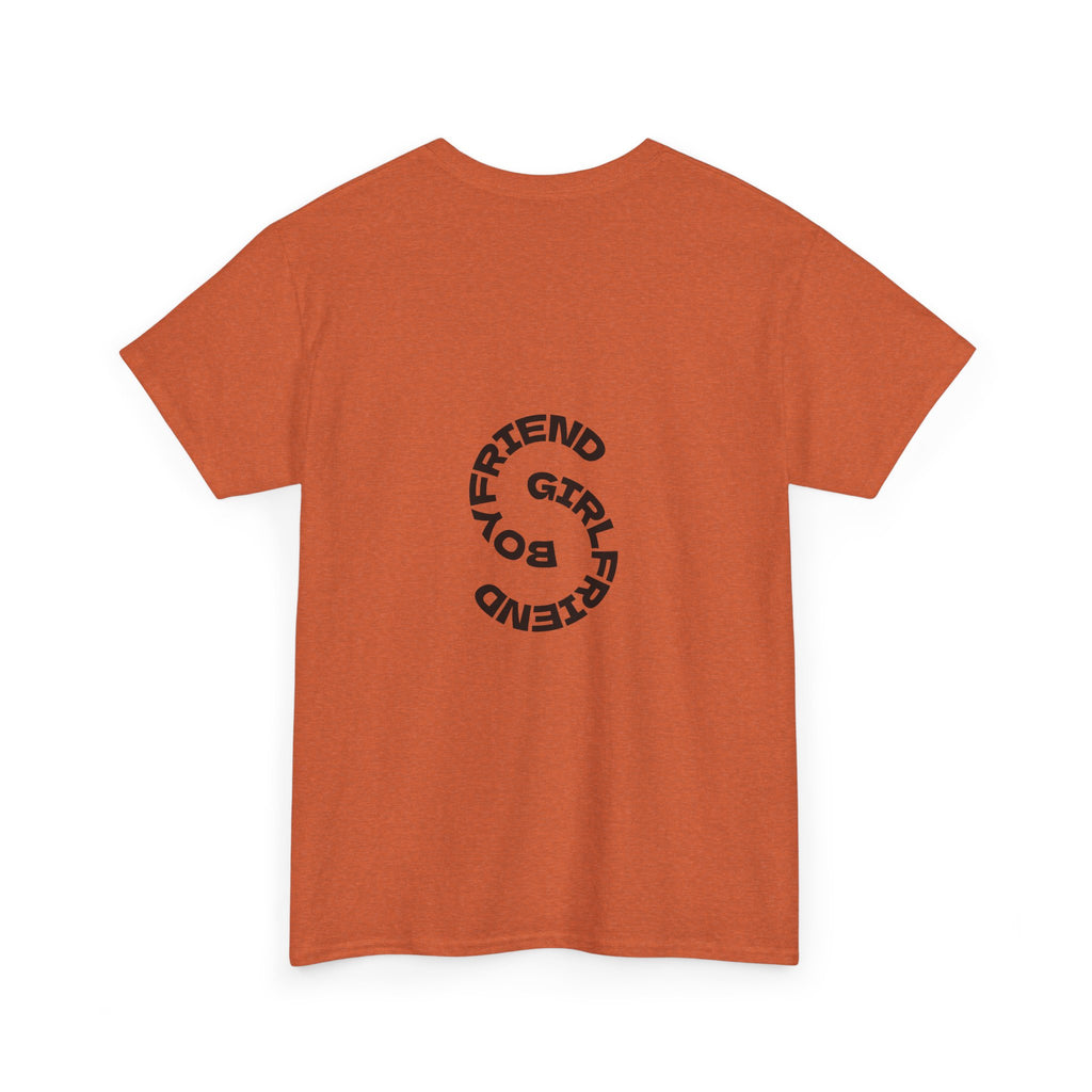 Girlfriend Boyfriend Circle Tee — Minimal Couple Graphic T-Shirt