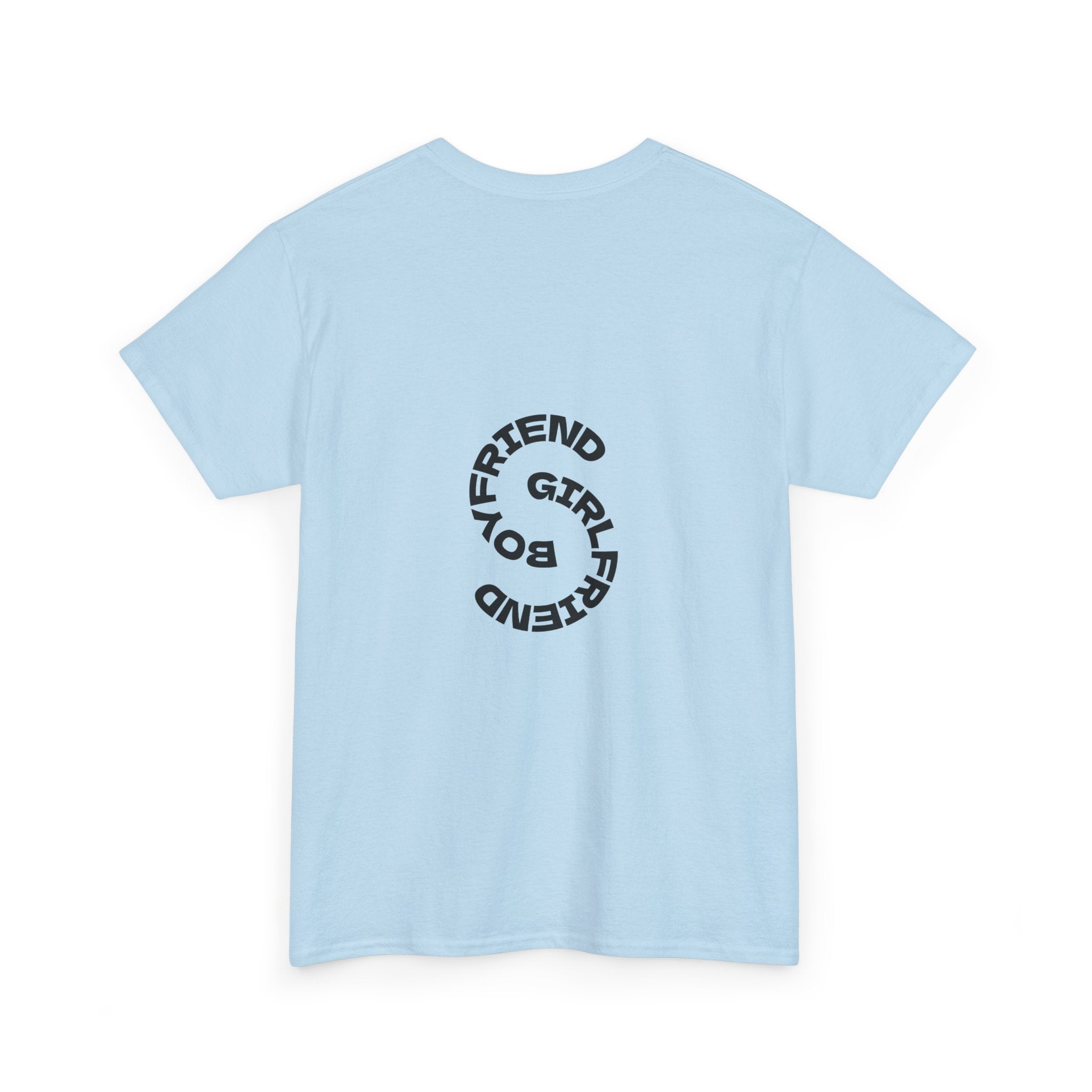 Girlfriend Boyfriend Circle Tee — Minimal Couple Graphic T-Shirt